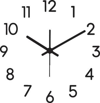 Simple clock face showing the time at 1011 isolated on white background vector