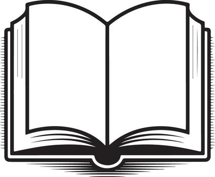 Open book with blank pages isolated on white background for reading and study vector