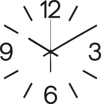 Minimalist clock face with simple hour markers isolated on white background vector