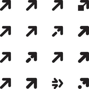 Set of various arrow icons pointing in different directions isolated on white background vector