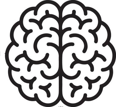 estilizado cerebro ilustración representando inteligencia, pensamiento, y cognitivo función aislado en blanco antecedentes vector