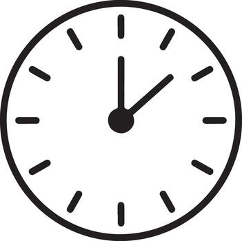 Clock showing the time at one oclock isolated on white background vector