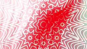 1950 kök fascinerande kalejdoskop animering med vibrerande röd nyanser och invecklad vit mönster dynamiskt evolving video