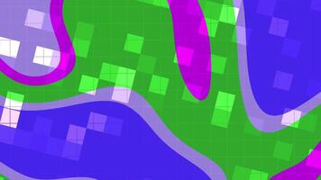resúmenes líquido parpadeo cuadrado dinámica animación de vistoso formas cambiando y morphing a través de un cuadrícula antecedentes con juguetón movimiento video