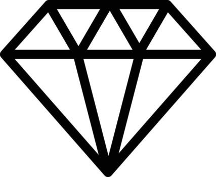 Simple geometric outline of a diamond gemstone with clean lines representing luxury and preciousness vector