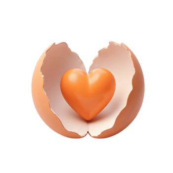 Playful Heart Inside Broken Egg Illustration png
