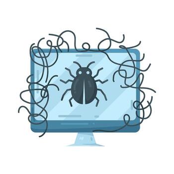 ilustración de error en computadora pantalla vector