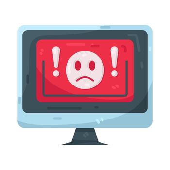 Illustration of Computer Showing System Error vector