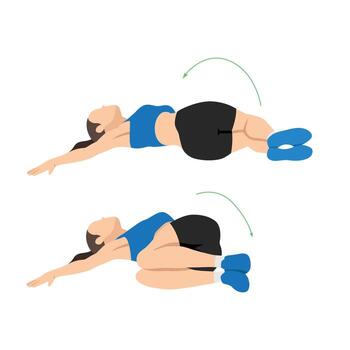 A woman demonstrating core exercises vector