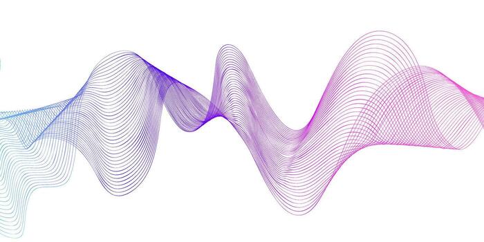 vistoso ola modelo ilustrando sonido frecuencias en un moderno digital Arte estilo vector