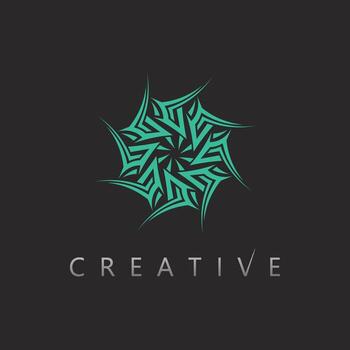 moderno tribal emblema icono con negrita líneas y intrincado cultural modelo inspiración vector