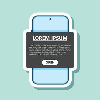 Open mobile phone with text and place for your text vector