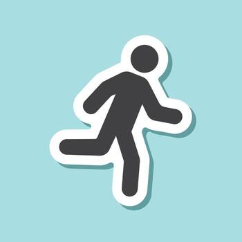 A man running icon in a sticker vector