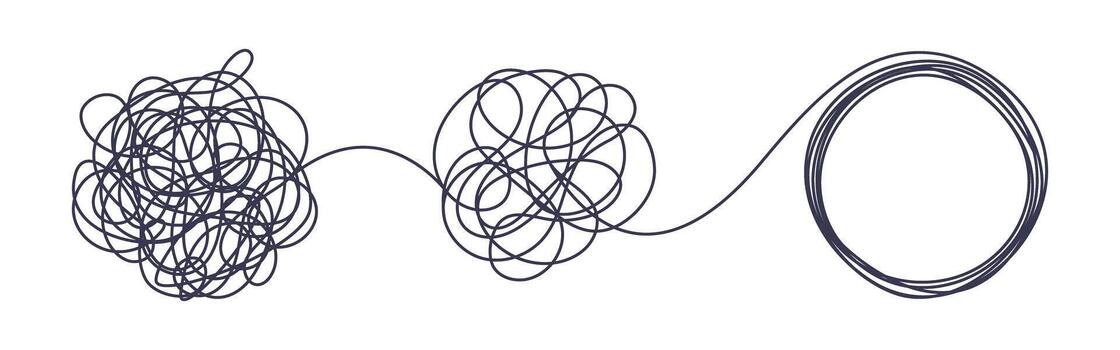 caos y orden negocio concepto plano estilo diseño aislado en blanco antecedentes. vector