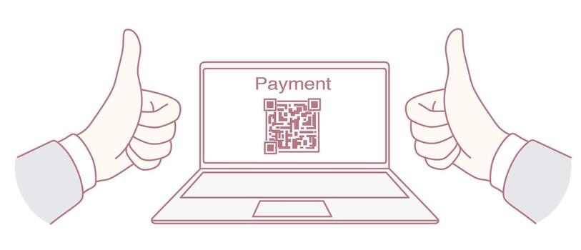 exitoso en línea pago proceso acompañado por qr código confirmación verificación vector