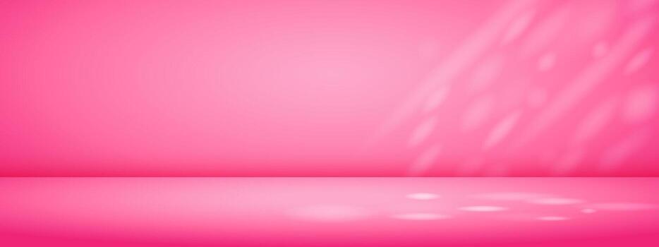 Limbo pink background with sun rays. Abstract studio gradient bg. Modern banner with empty space for advertising text. vector