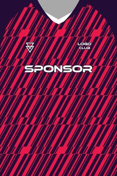 Jersey design with abstract red pattern, sport pattern sublimation design, football t-shirt template vector