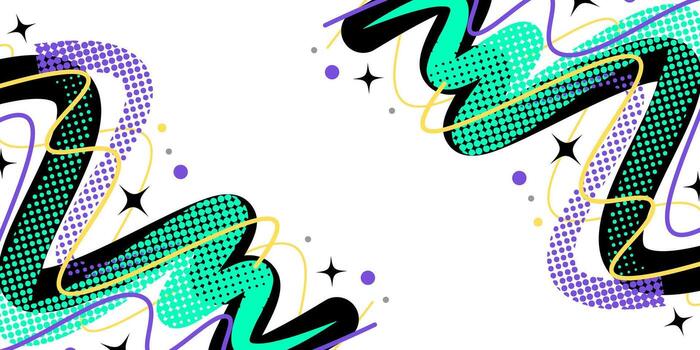 Abstract Background with Colorful Lines and Halftone Dots in Pop Art Style. Vibrant and Dynamic Background vector