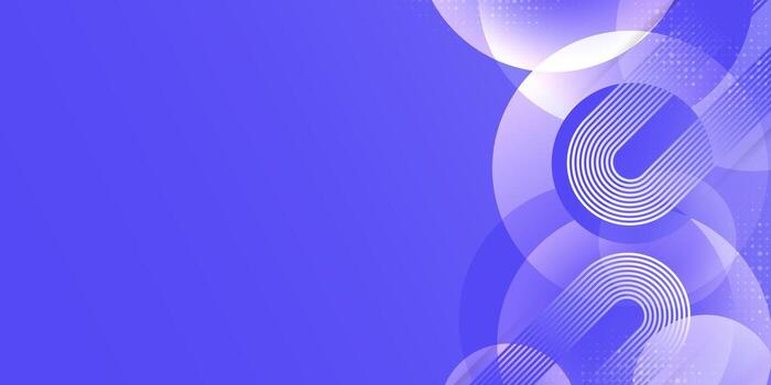 moderno y minimalista resumen antecedentes en púrpura degradado. creativo y vibrante bandera con geométrico circulo formas vector