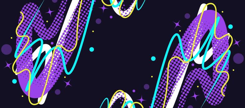Creative Abstract Background with Colorful Lines and Halftone Dots in Pop Art Style vector