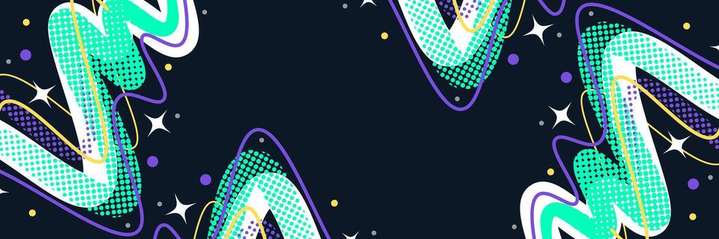 Creative Abstract and Vibrant Background with Colorful Lines and Halftone Dots in Pop Art Style vector