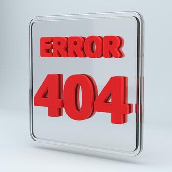 Error 404 An error message within a glass frame, indicating that a file cannot be found on the server. This digital error is essential for tech websites. photo
