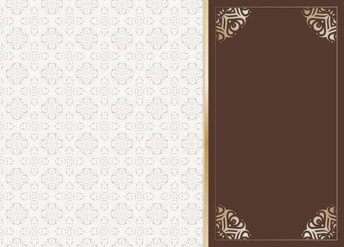 elegante lujo geométrico modelo y marco antecedentes con florido fronteras vector