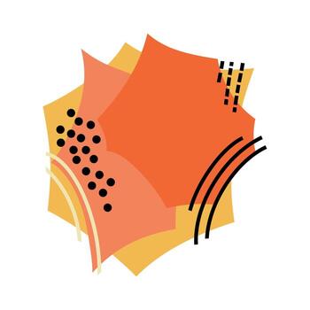 resumen forma diseño en calentar naranja tonos con negro decorativo líneas y puntos, gráfico elemento para antecedentes usar. vector