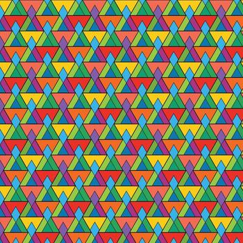 Prismatic Geometric Pattern Wallpaper with Colorful Interlocking Triangles vector