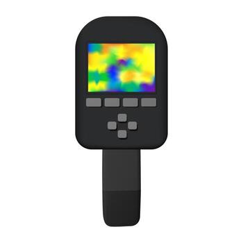 Thermal imager showing different temperature ranges on white background vector