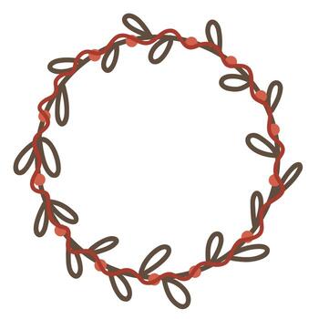 Rustic Leaf Wreath Frame in Hand Drawn Autumn Style for Invitations and Decor vector