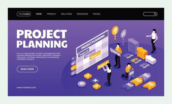 Project planning illustration and strategy vector