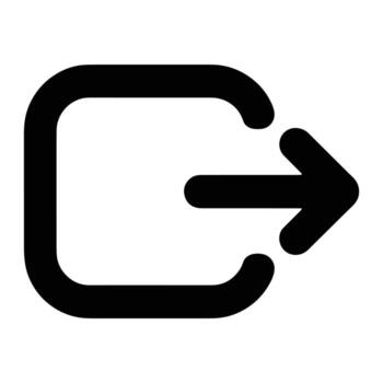 Black exit arrow symbol sign interface vector