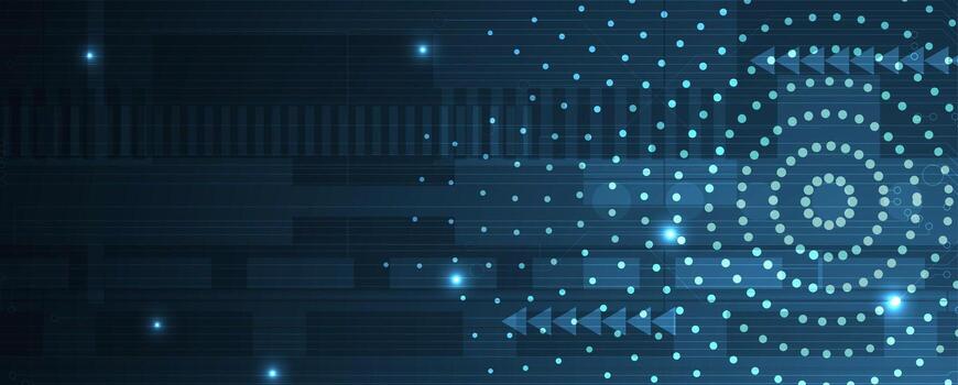 a futuristic background with a circle of dots vector