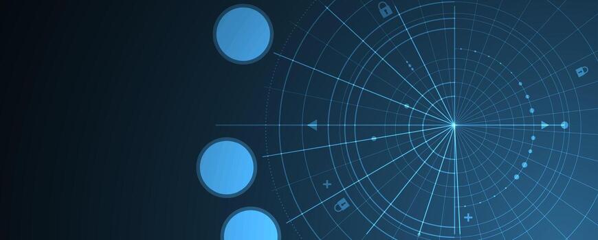 an abstract background with blue circles and arrows vector
