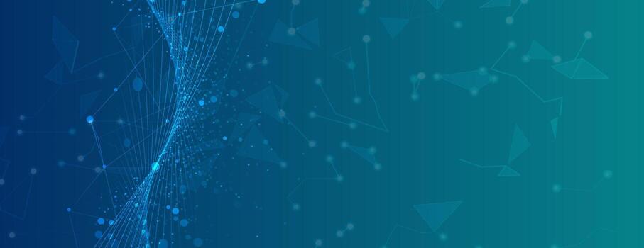 blue abstract background with lines and dots vector