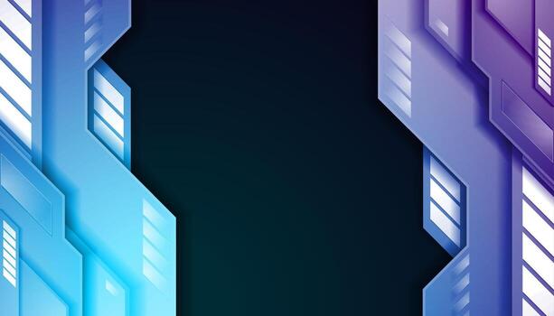 Violet and blue hi-tech geometric abstract background vector