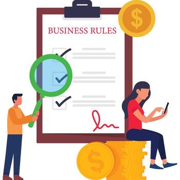Business rules and compliance illustration vector