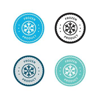 Frozen Product and label Icon, Snowflake Freezing Symbol Badge Design vector