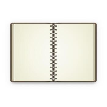 cuaderno abierto con páginas en blanco vector