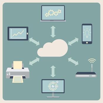 Cloud computing technology. Abstract background vector