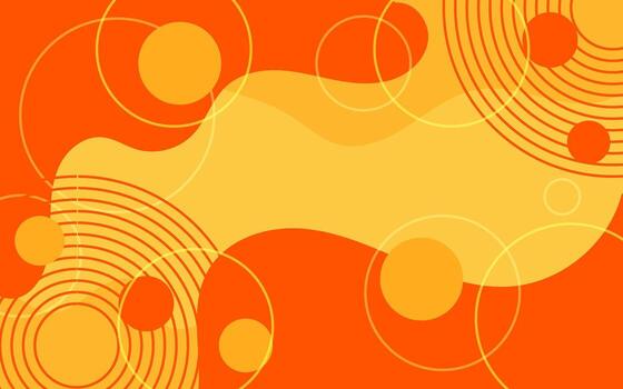 Abstract orange and yellow design with circles vector