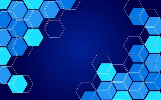 Blue hexagon pattern abstract background vector