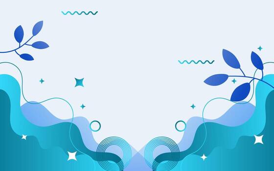 Blue wave pattern with floral accents vector