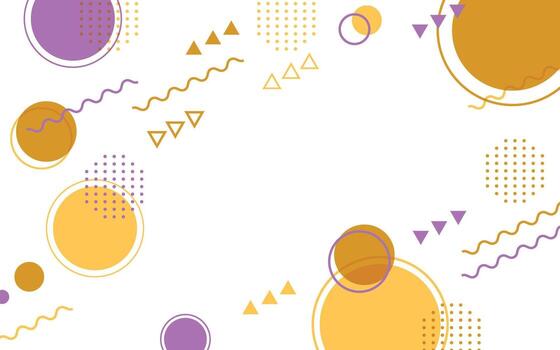 Flat design geometric shapes background in memphis style vector