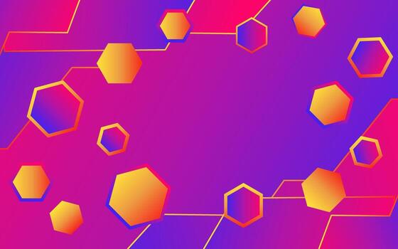 Colorful hexagon pattern design vector