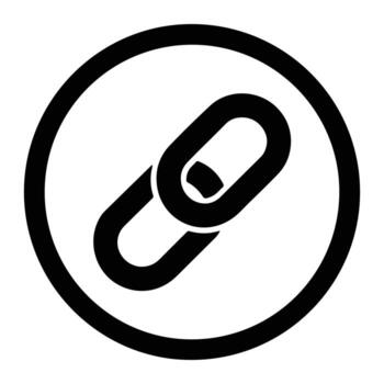 Black chain link symbol in circle icon connection vector