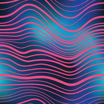 Seamless abstract pattern with red wavy lined shapes vector