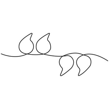 Minimalist continuous line drawing of quotation marks symbolizing speech, conversation, communication, dialogue, ideas, quotes, expression, creativity, literary design vector