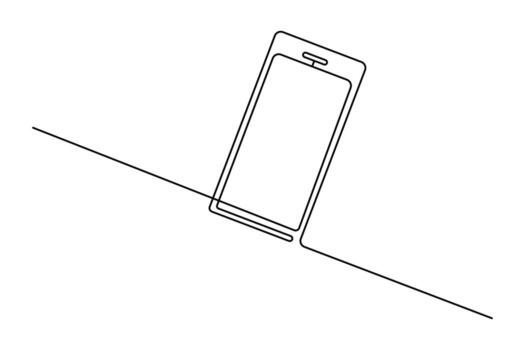 Continuous minimalist one line drawing of smart phone with clean outline for device illustration vector